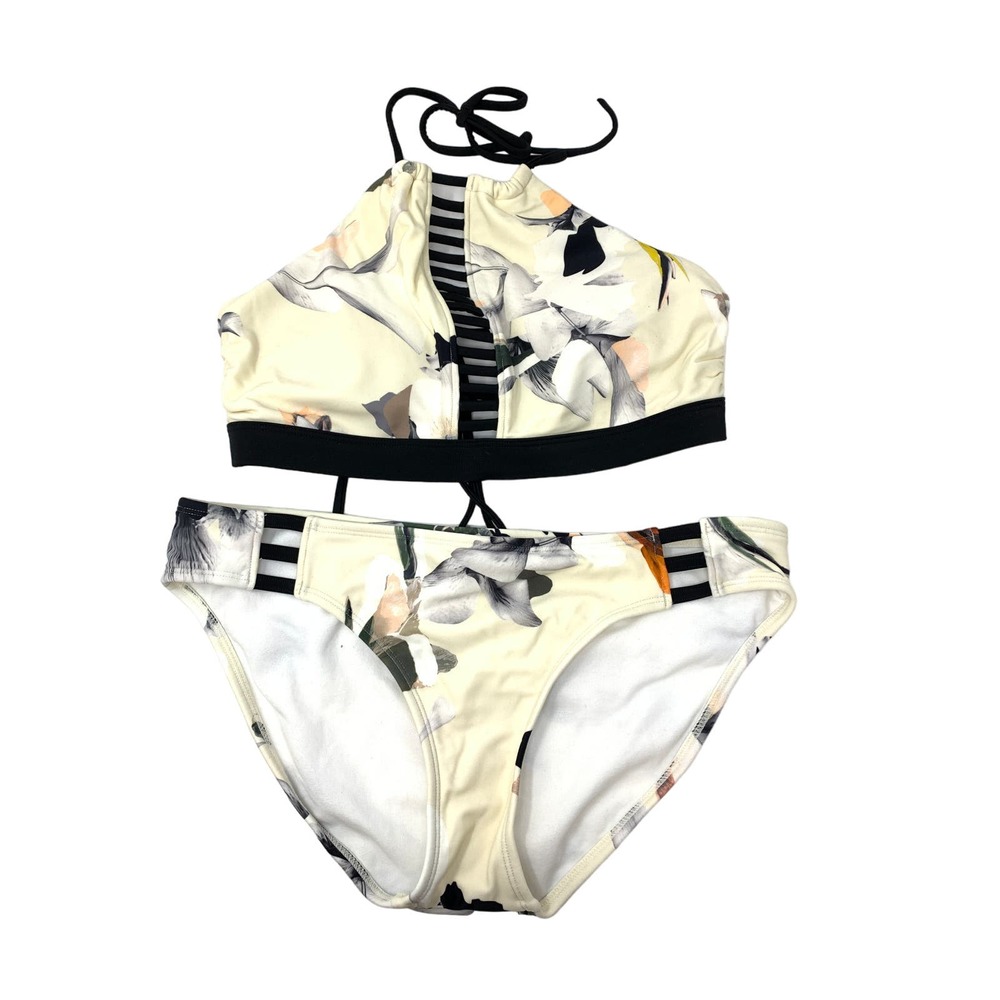 Athleta Swimsuit Women's Size Small Polynesia High Neck Two Piece Bikini Set